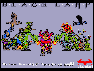 Black Lamp title screen for Amiga